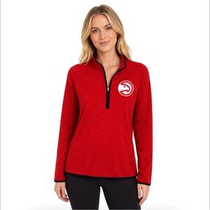 Atlanta Hawks Womens Jacket Size Small Red Pullover Track Style Stretchy